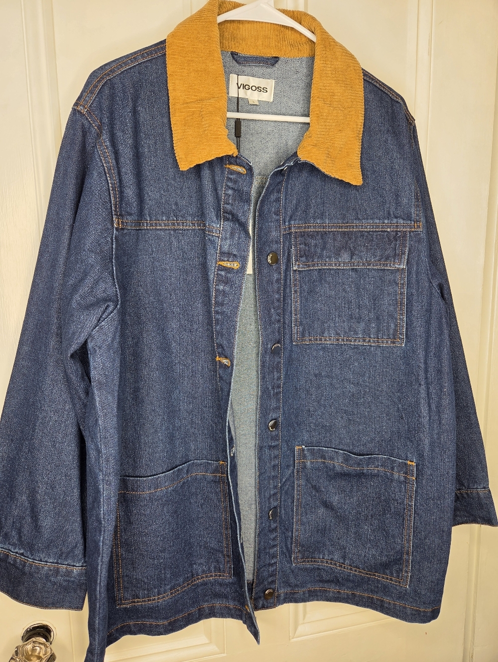 Vigoss Blue Denim Jacket with Mustard Collar